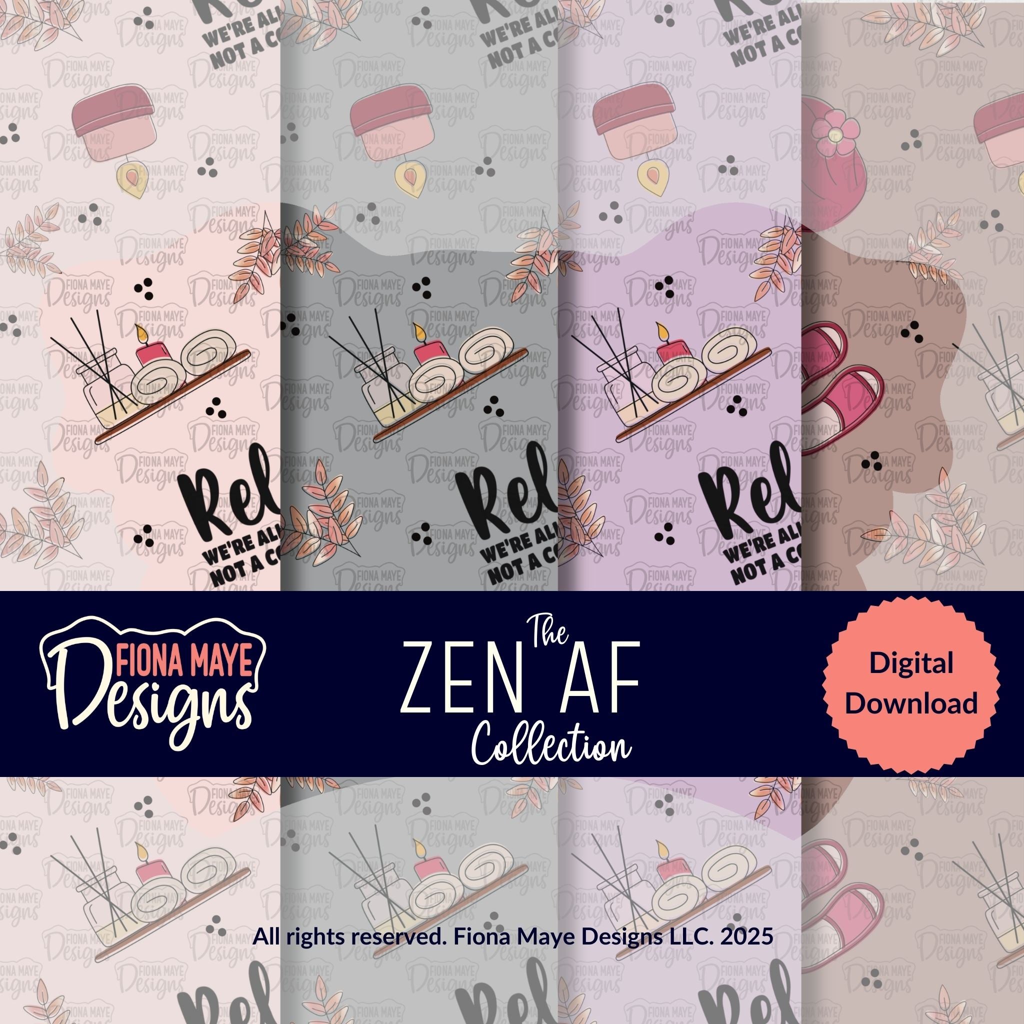 Zen AF | PNG Seamless Pattern(s) – Fiona Maye Designs