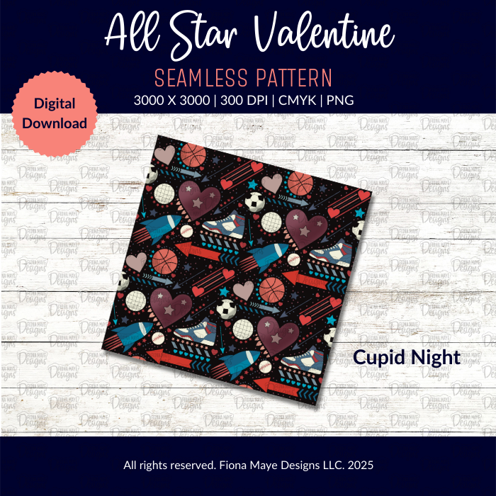 All Star Valentine | PNG Seamless Patterns