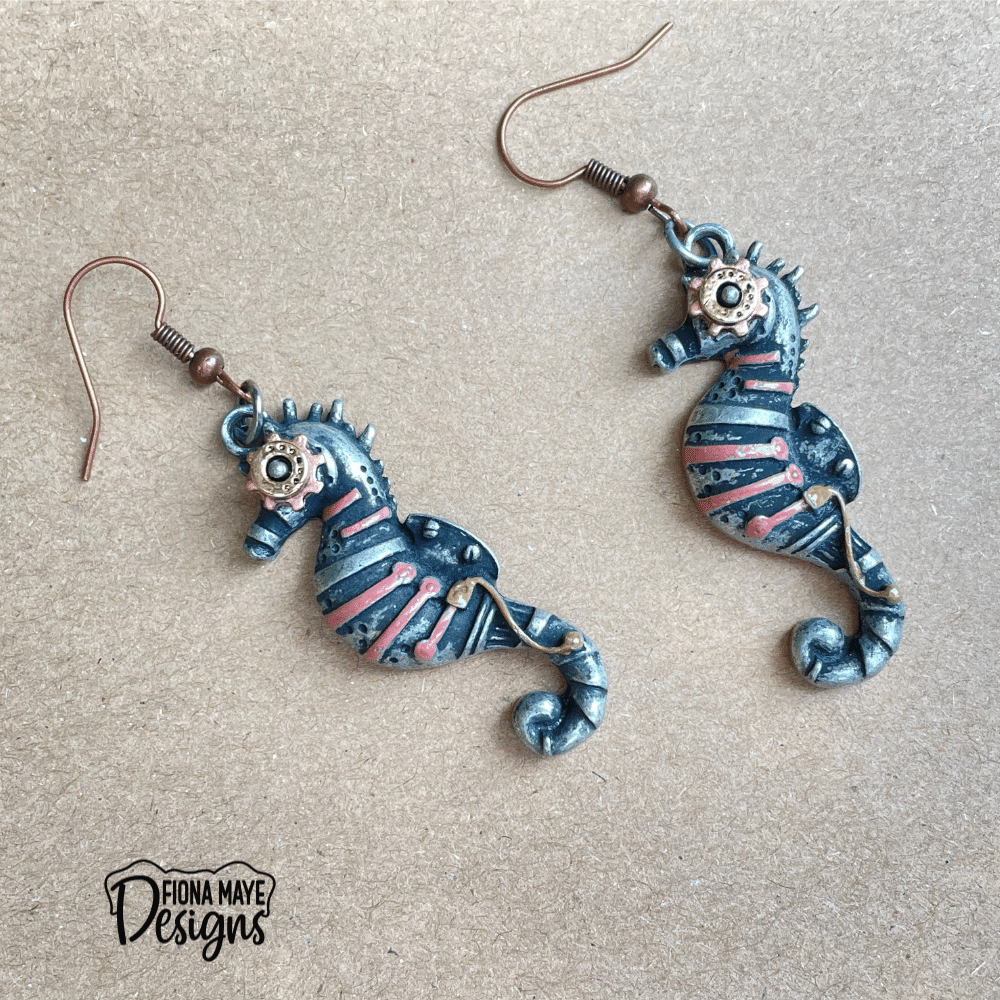 Steampunk Inspired Seahorse Earrings