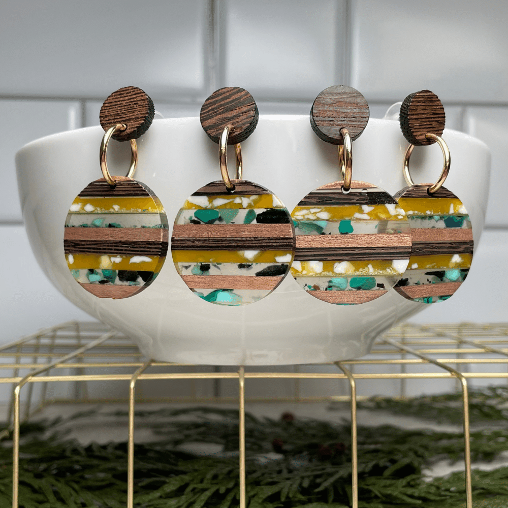 Nature Toned Stripped Earrings